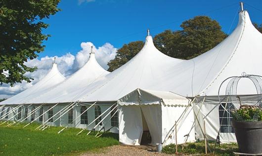 multiple portable toilets for large-scale events, ensuring availability for all guests in Clarence NY